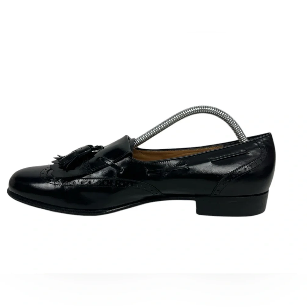 Salvatore Ferragamo Mens 10.5 C Made in Italy Lucas Kiltie Tassel Loafer Black